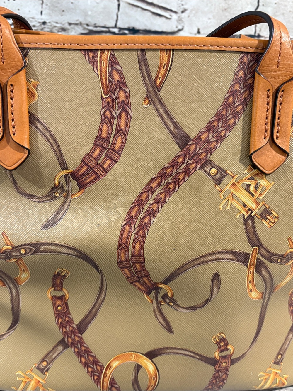 VTG- Lauren Ralph Lauren Caldwell Belting Tote Bag - Picture 8 of 16